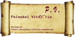 Peleskei Vitália névjegykártya